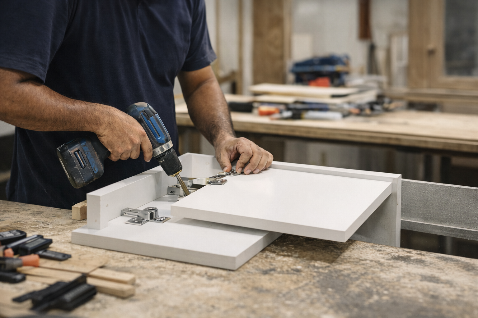 Sri Lankan workers manufacturing a pantry